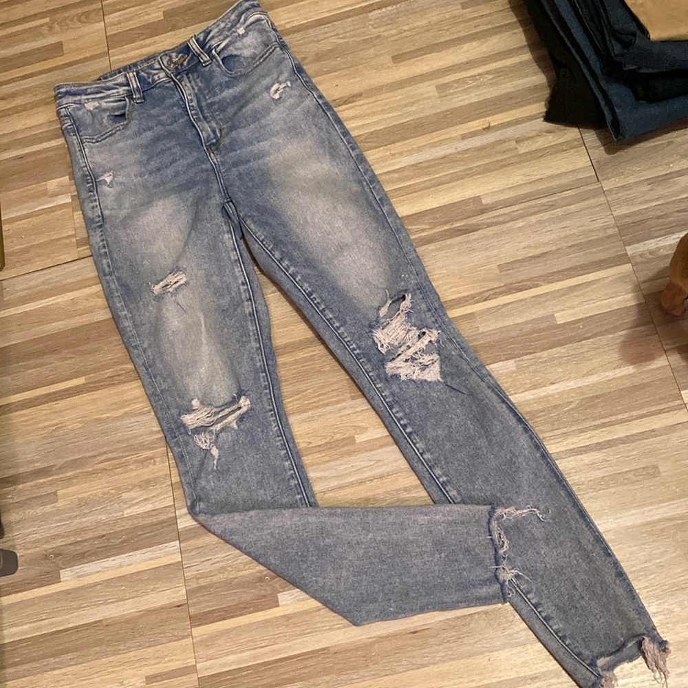 AMERICAN EAGLE distressed highest rise jeggings size women’s 8 long